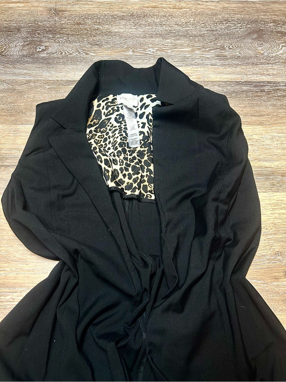 Chico’s Black Leopard Print Lined Blazer / Statement Jacket